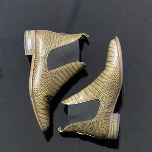 Freda Salvador Tan Crocodile Ankle Booties